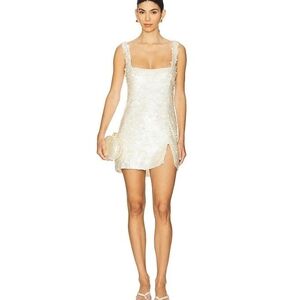 Lovers + Friends White sequin mini dress